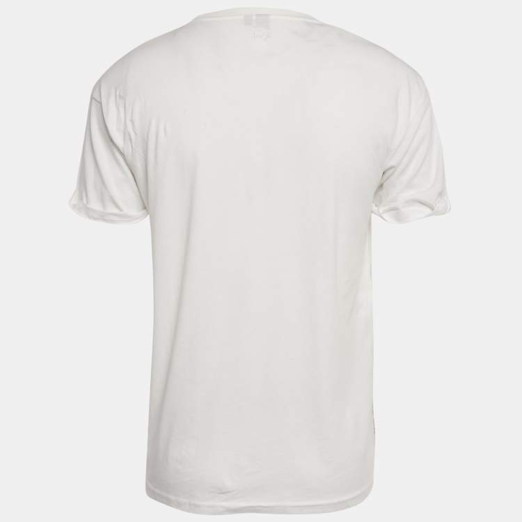 Pre Owned Alexander McQueen White Floral Print Jersey T-Shirt XS