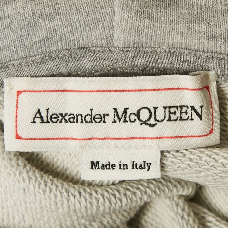 Pre Owned Alexander McQueen Grey Graffiti Logo Print Cotton Joggers Set M