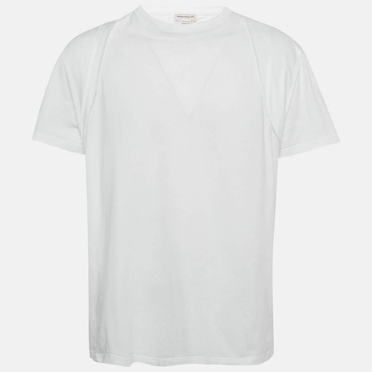 Pre Owned Alexander McQueen White Jersey Crewneck T-Shirt M