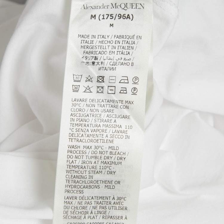 Pre Owned Alexander McQueen White Jersey Crewneck T-Shirt M