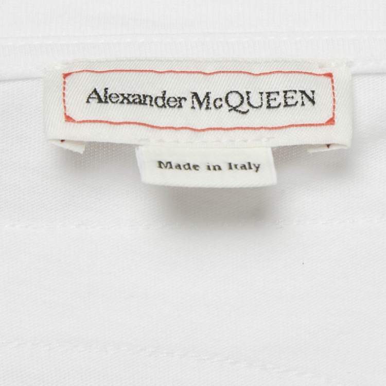 Pre Owned Alexander McQueen White Jersey Crewneck T-Shirt M