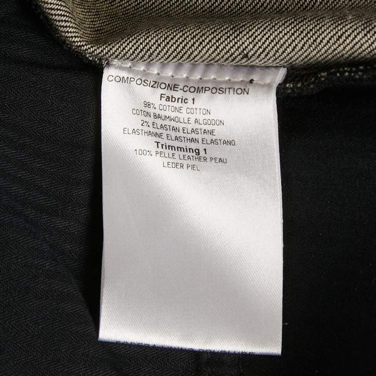 Pre Owned بنطلون جينز أليكسندر ماكوين مطلي باللون الأسود مقاس كبير/خصر 35"