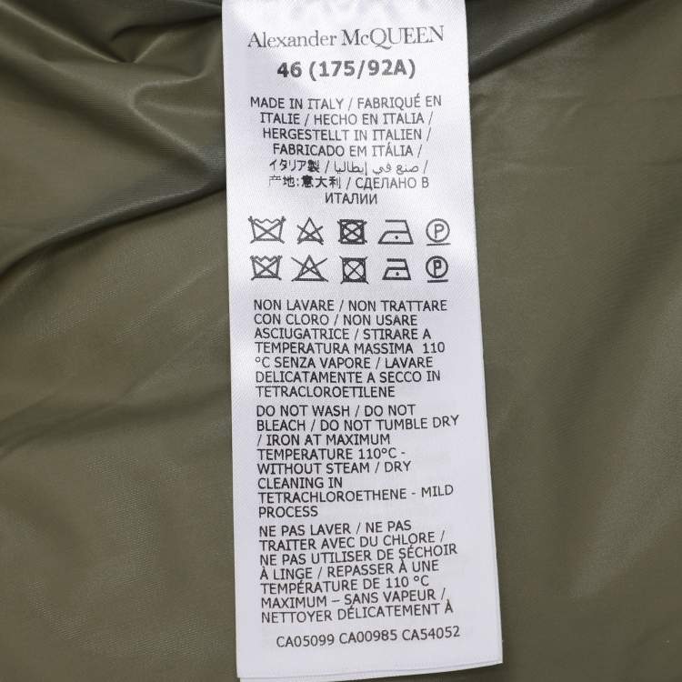 Pre Owned Alexander McQueen Green Quilted Detachable Hoodie Puffer Jacket S