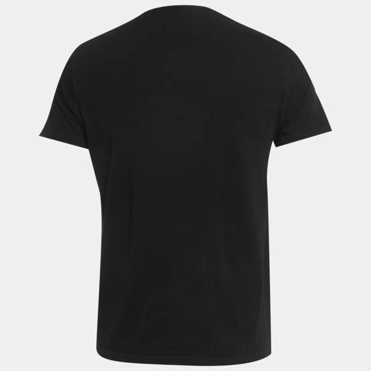 Pre Owned Alexander McQueen  Black Graffiti Logo Printed Cotton T-Shirt S