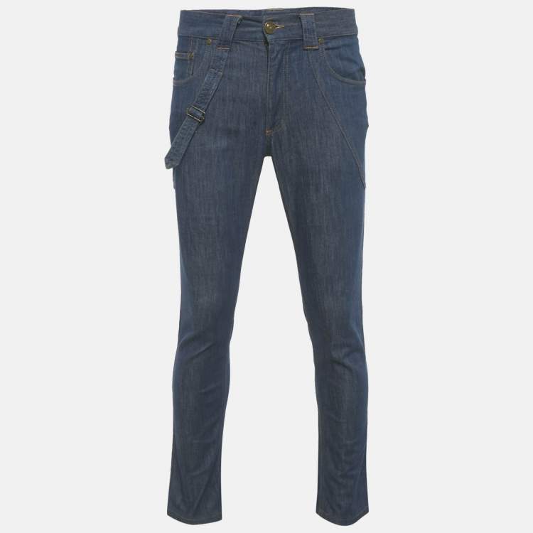 مملوكة مسبقًا Alexander McQueen Blue Denim Skinny Jeans S/Waist 32"