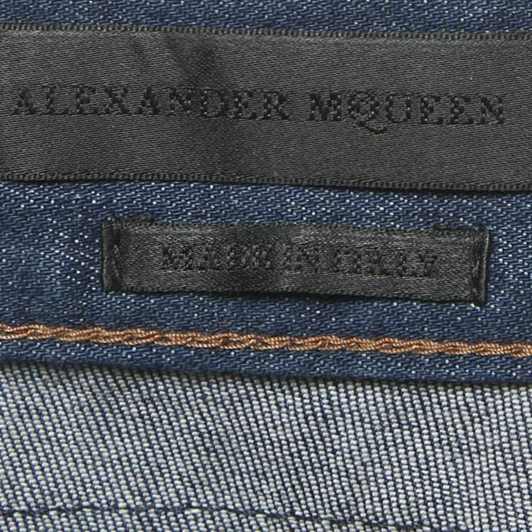 مملوكة مسبقًا Alexander McQueen Blue Denim Skinny Jeans S/Waist 32"