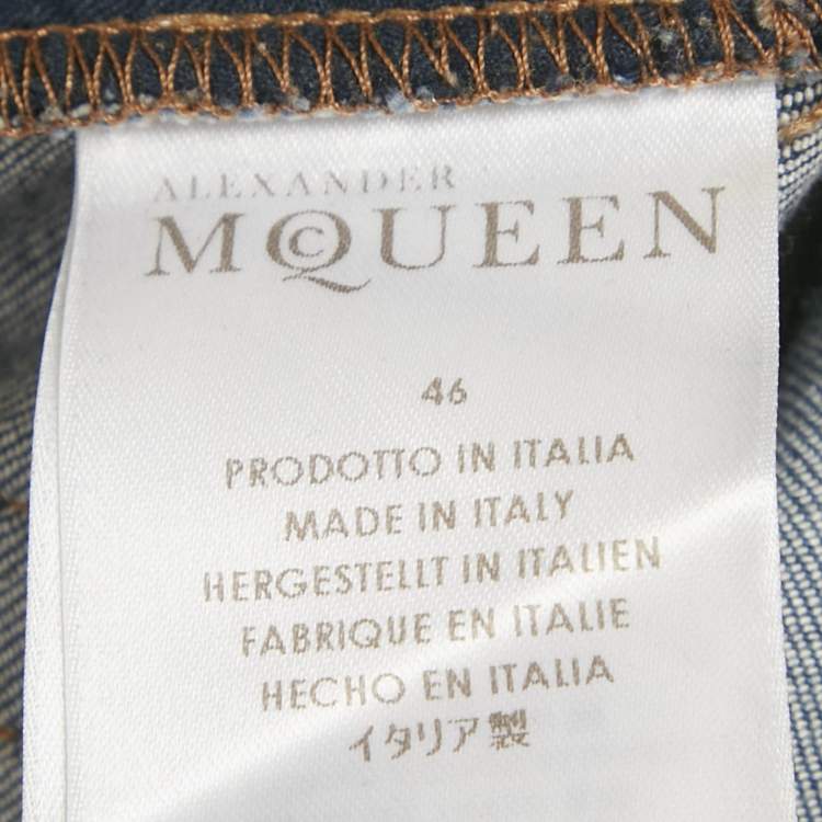 مملوكة مسبقًا Alexander McQueen Blue Denim Skinny Jeans S/Waist 32"