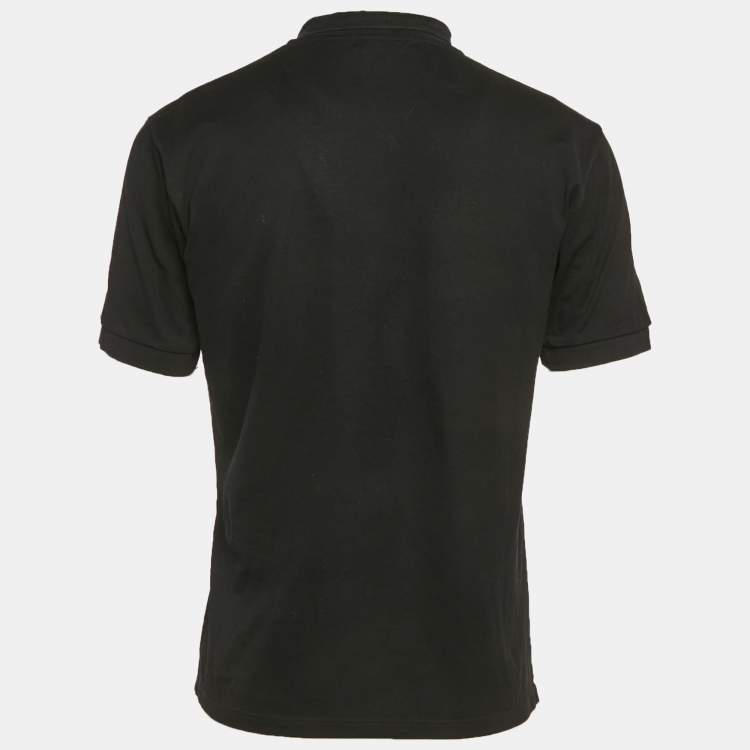 Pre Owned Alexander McQueen Black Jersey Polo T-Shirt L