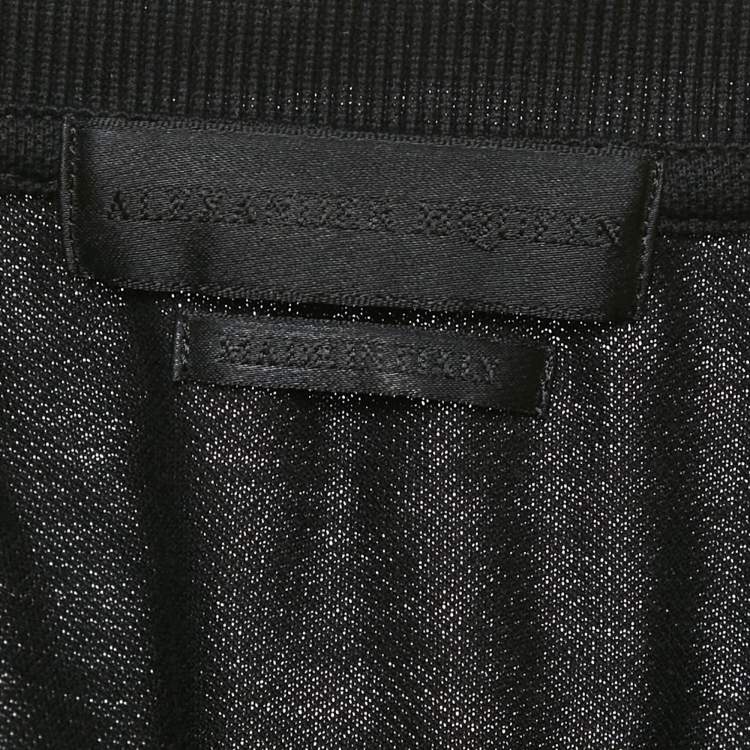 Pre Owned Alexander McQueen Black Jersey Polo T-Shirt L