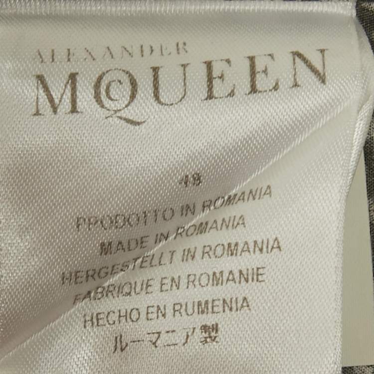 Pre Owned قميص أليكساندر ماكوين طويل الأكمام قطن بطبعة جمجمة أسود وسط