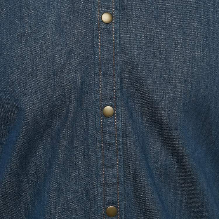 Pre Owned Alexander McQueen Blue Denim Harness Trim Shirt M 