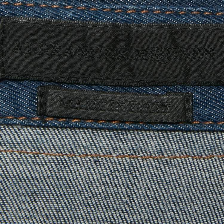 Pre Owned Alexander McQueen Blue Denim Harness Trim Shirt M 