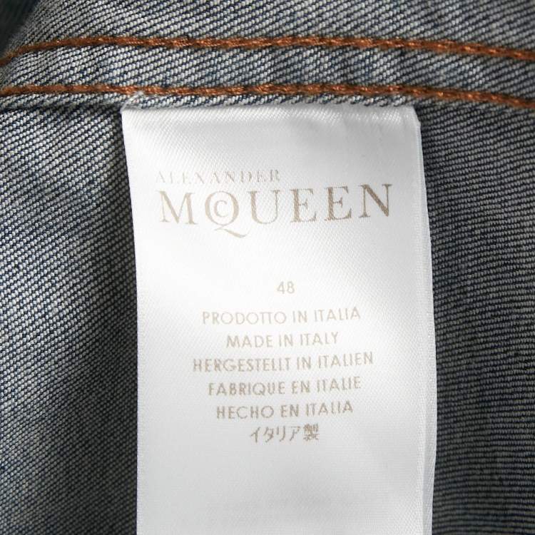 Pre Owned Alexander McQueen Blue Denim Harness Trim Shirt M 