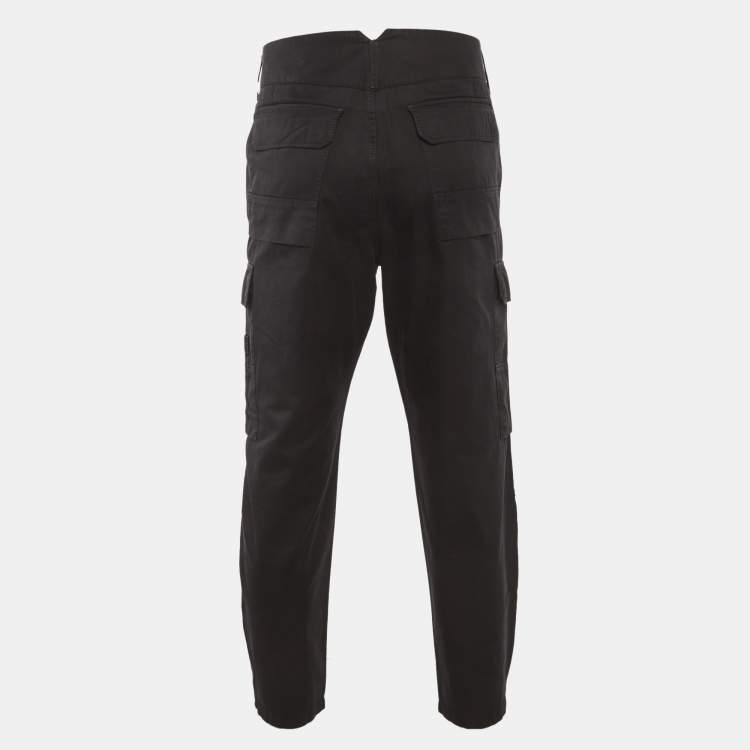 Pre Owned Alexander McQueen Black Gabardine Cargo Pants XL