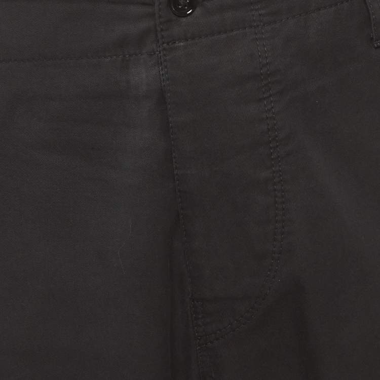 Pre Owned Alexander McQueen Black Gabardine Cargo Pants XL