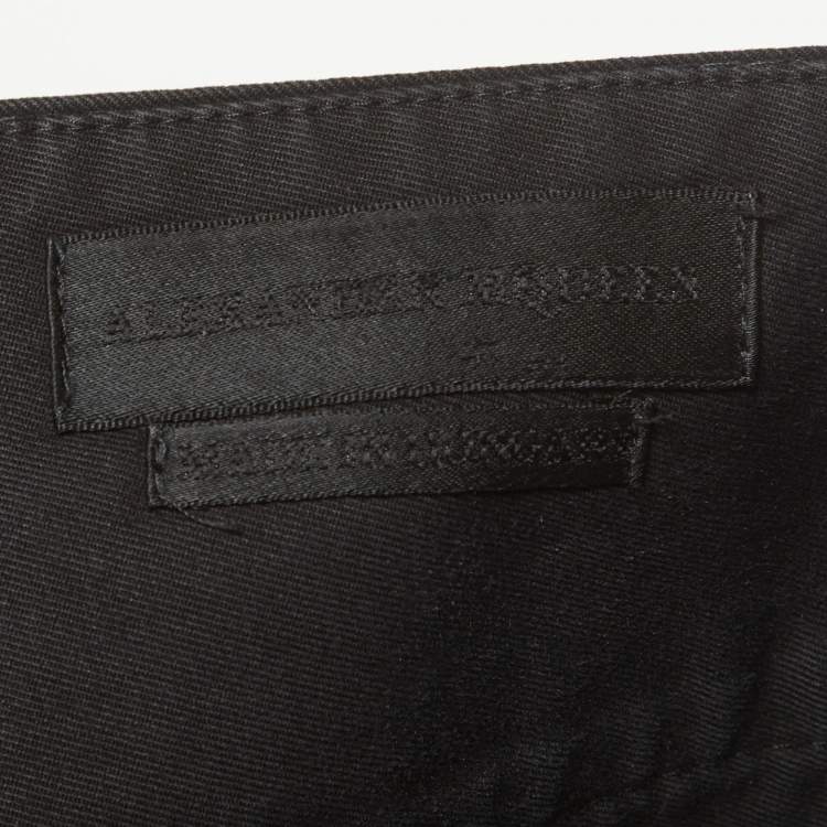 Pre Owned Alexander McQueen Black Gabardine Cargo Pants XL