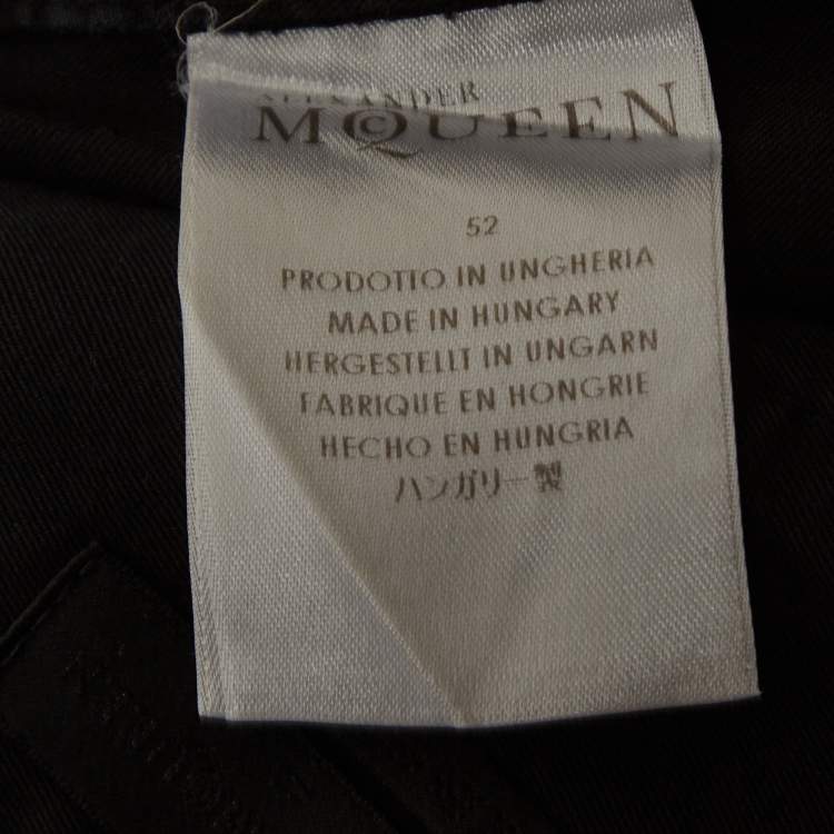 Pre Owned Alexander McQueen Black Gabardine Cargo Pants XL