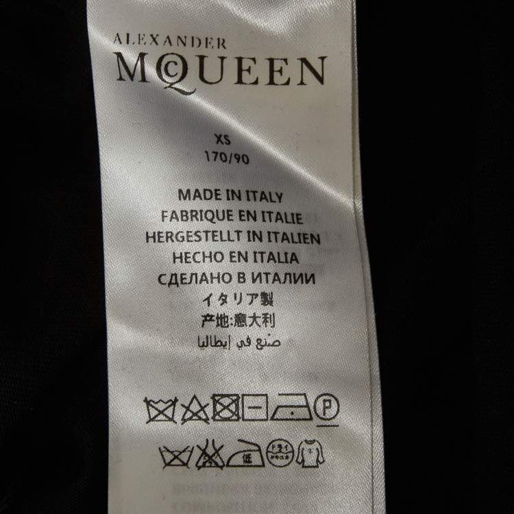 Pre Owned Alexander McQueen Black Jersey Multi Badge T-Shirt XS