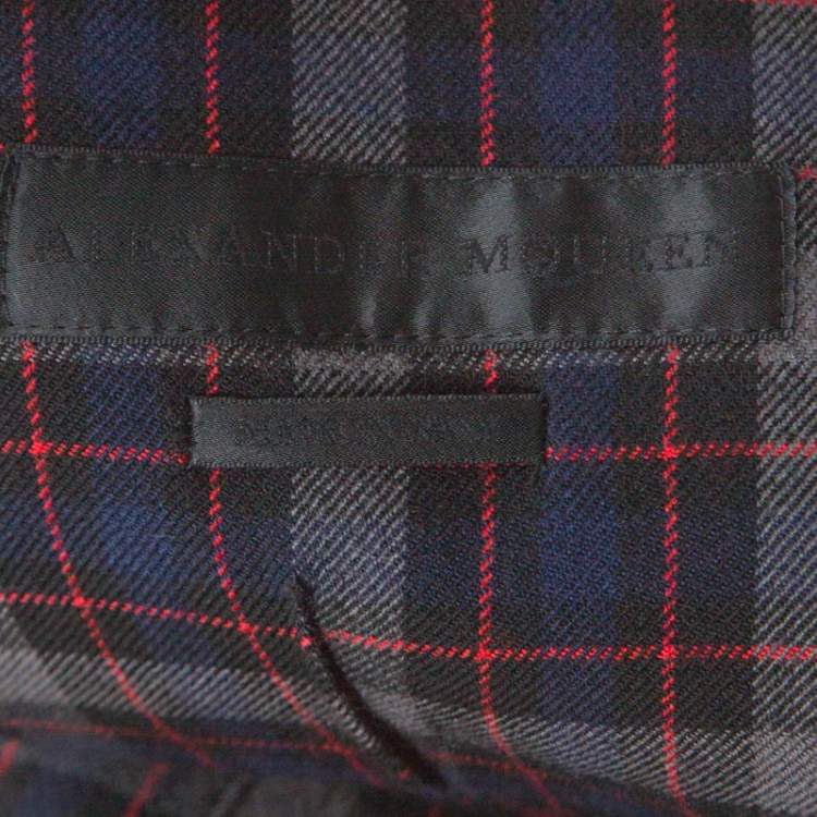 Pre Owned Alexander McQueen Black Tweed and Satin Sleeve Detail Jacket XL 