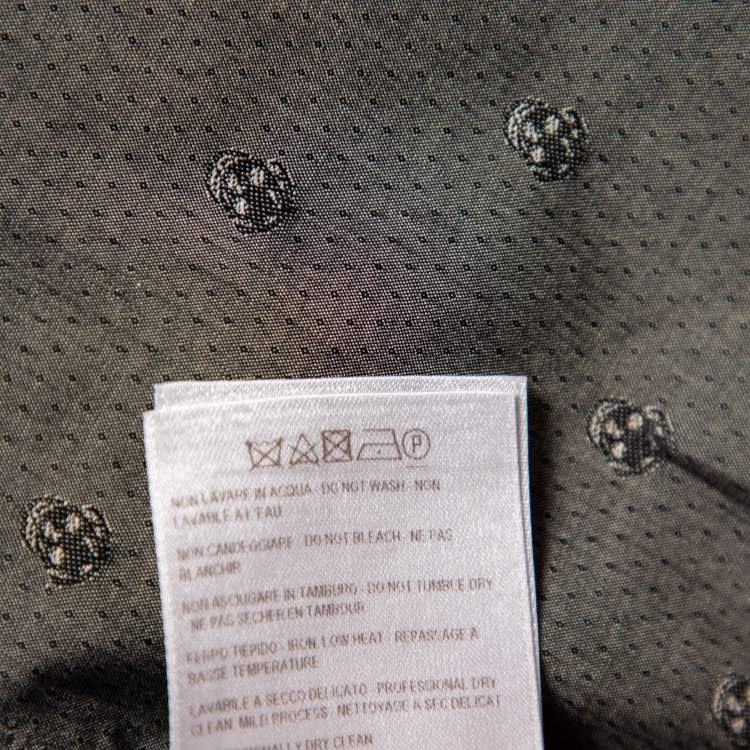 Pre Owned Alexander McQueen Grey Skull Print Cotton Short Sleeve Shirt M