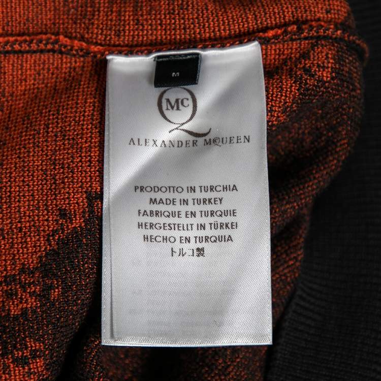 Pre Owned Alexander McQueen Grey Owl Print Knit Sweater M