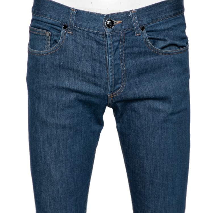 Pre Owned Alexander McQueen Navy Blue Denim Pants XS