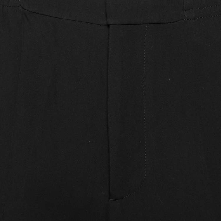 Pre Owned Alexander McQueen Black Synthetic Zip Detail Pants L