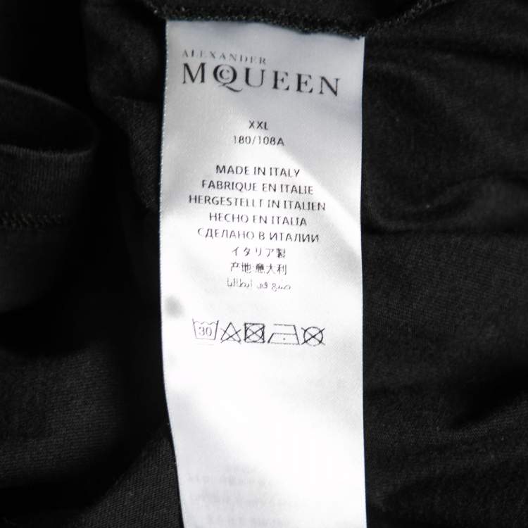 Pre Owned Alexander McQueen Black Dancing Skeleton Printed Cotton T-Shirt XXL