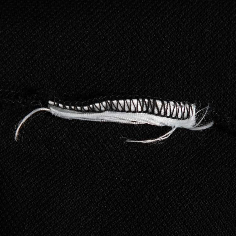 Pre Owned Alexander McQueen Black Cotton Skull Logo Patch Polo T-Shirt S