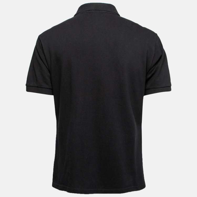 Pre Owned Alexander McQueen Black Cotton Pique Short Sleeve Polo T-Shirt XL