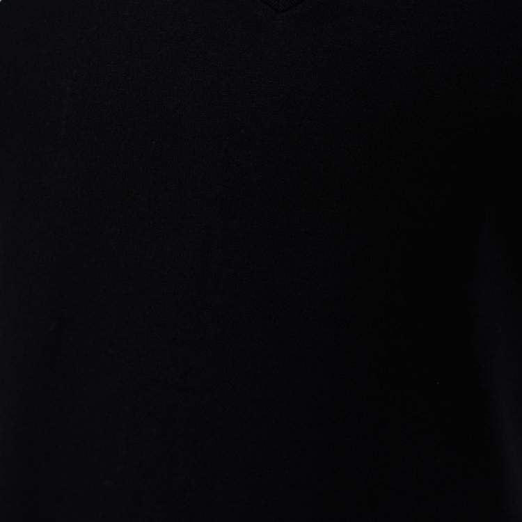 Pre Owned Alexander McQueen Black Jersey Vertebrae Harness Print T-Shirt M