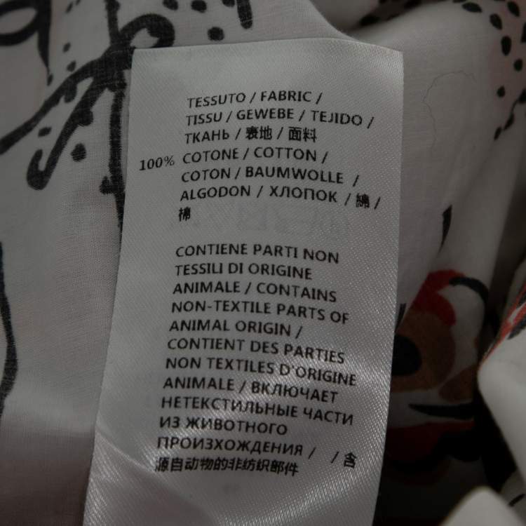 Pre Owned Alexander McQueen White Legendary Creature Print Cotton Shirt & Pant Set S