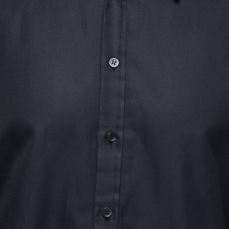 Pre Owned Alexander McQueen Black Oxford Cotton Button Front Shirt 2XL