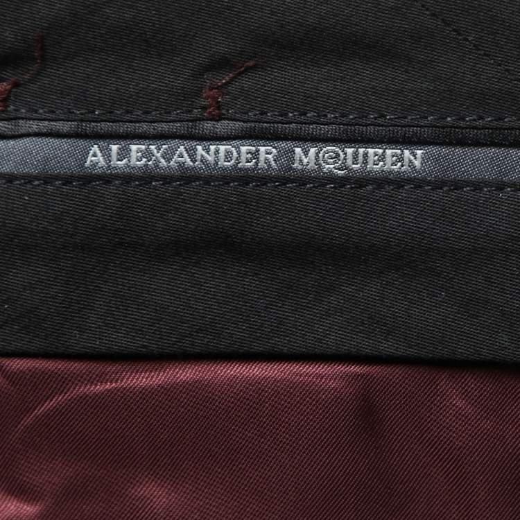 Pre Owned Alexander McQueen Burgundy Crepe Trousers 2XL