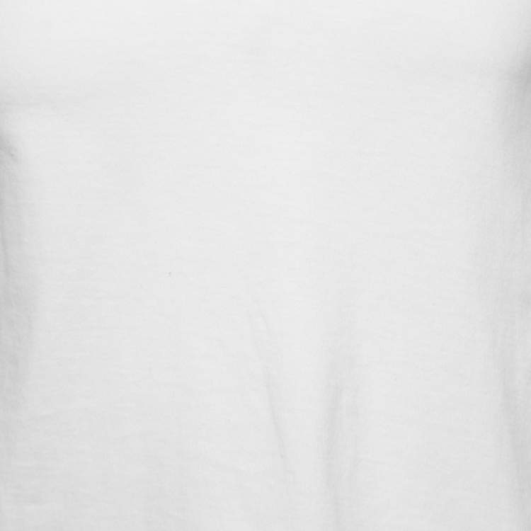 Pre Owned Alexander McQueen White Snake Print Cotton V-Neck T-Shirt XS