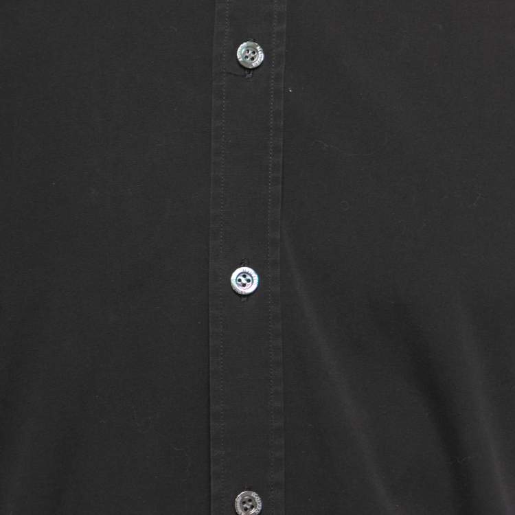 Pre Owned Alexander McQueen Black Cotton Half Sleeve Shirt XS