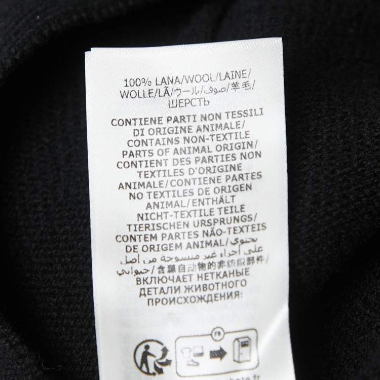 Pre Owned Alexander McQueen Black Wool Cutout Detail Button Front Cardigan S