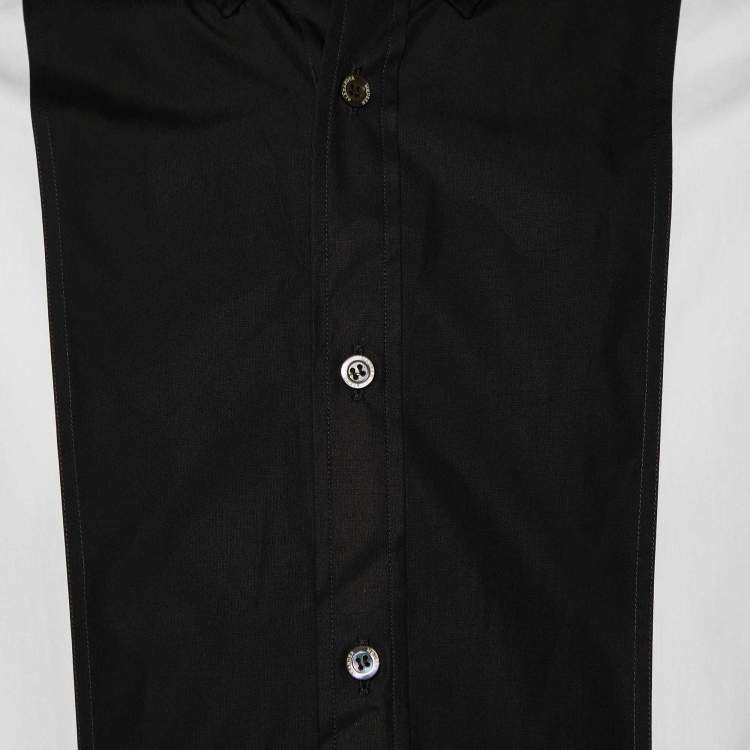 Pre Owned Alexander McQueen White Cotton Contrast Detail Double Collar & Placket Shirt XL