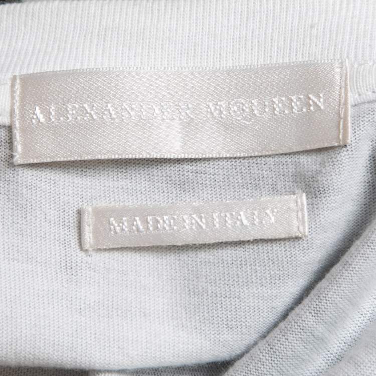 Pre Owned Alexander McQueen White Skull Print Cotton Crew Neck T-Shirt XS