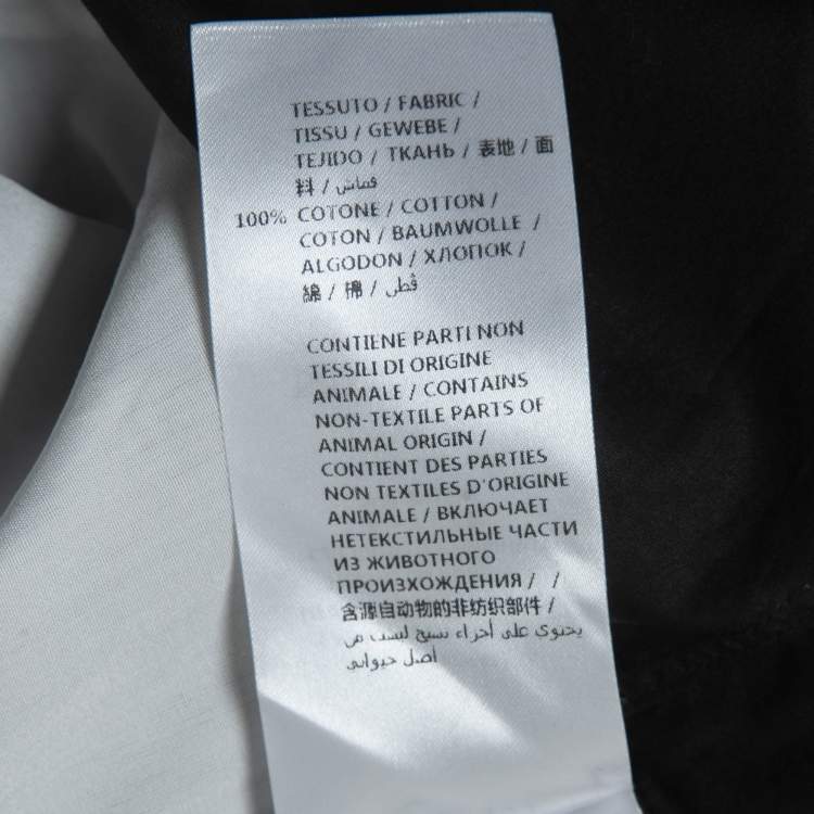 Pre Owned Alexander McQueen Black Cotton Zip Detail Button Front Full Sleeve Shirt L