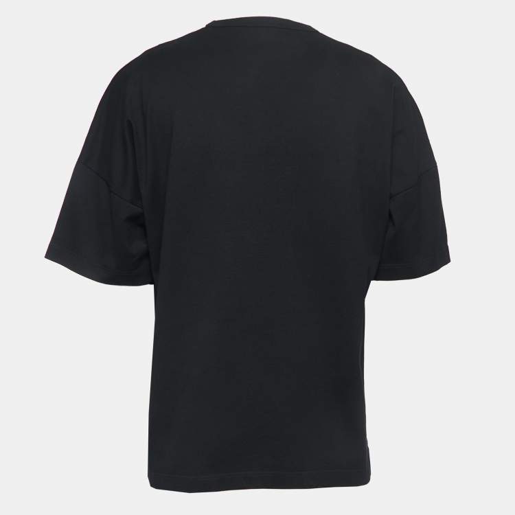 Pre Owned Alexander McQueen Black Skull & Screws Print Cotton T-Shirt XS