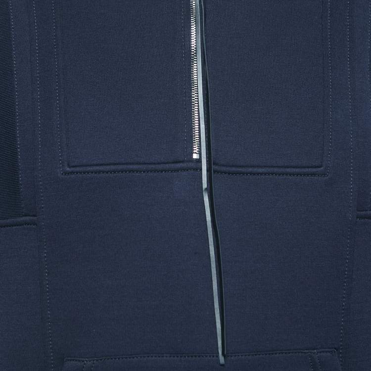 Pre Owned Alexander McQueen Navy Blue Jersey Knit Hoodie M