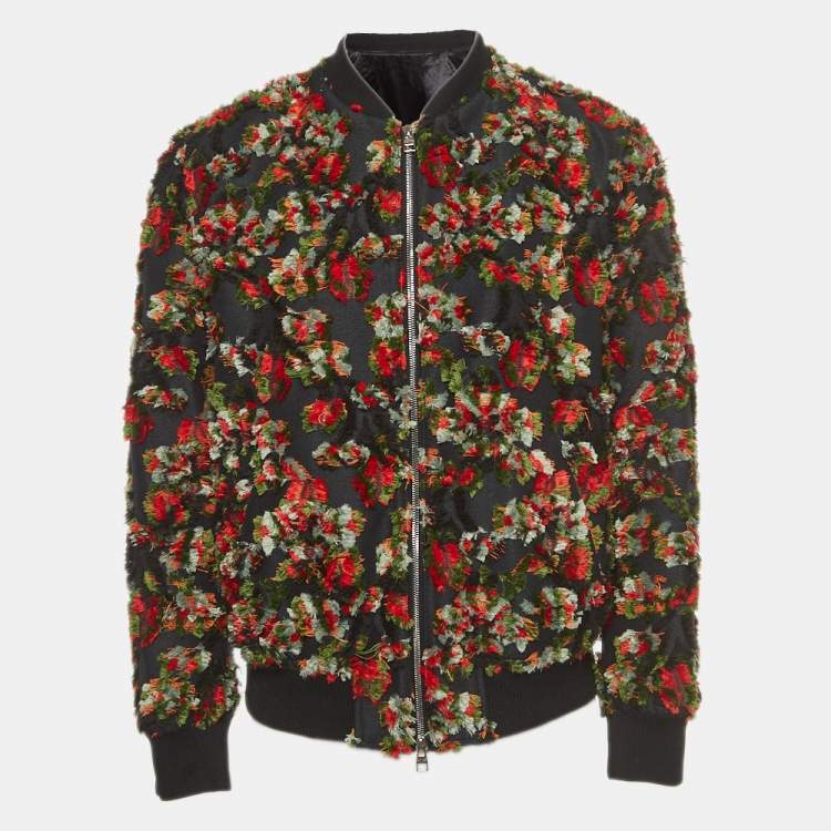 Pre Owned Alexander McQueen Multicolor Floral Patterned Bomber Jacket XL