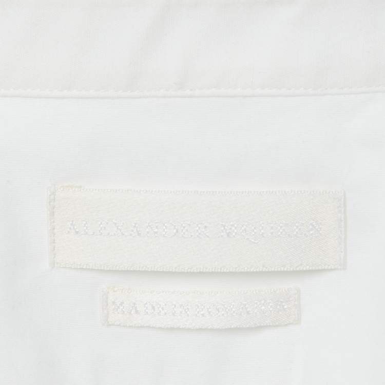 Pre Owned Alexander McQueen White Cotton Short Sleeve Shirt M