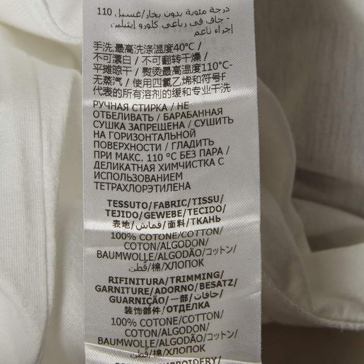Pre Owned Alexander McQueen White Logo Embroidered Cotton T-Shirt S