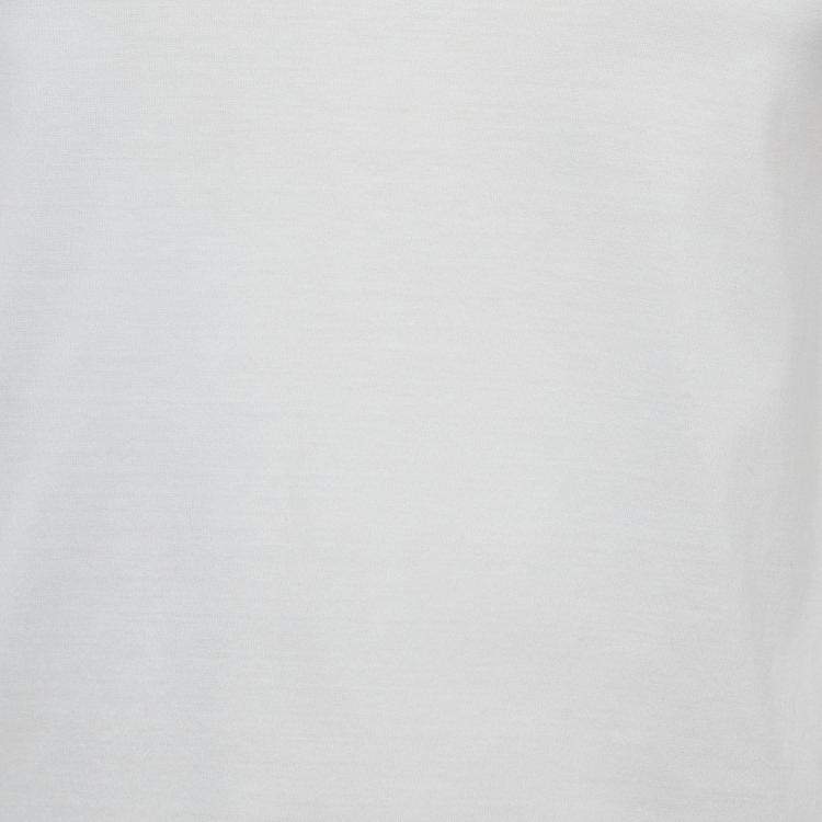 Pre Owned Alexander McQueen White Logo Embroidered Cotton T-Shirt S