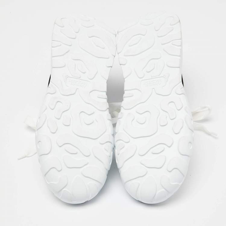 Pre Owned Alexander McQueen White/Black Leather And Suede Oversized Sneakers Size 39