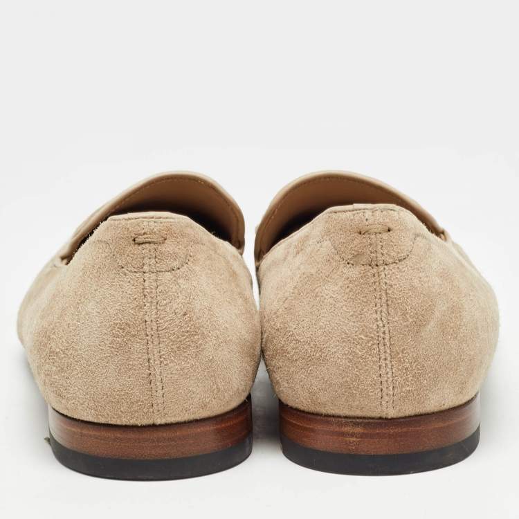 Pre Owned Alexander McQueen Beige Suede Tassel Accents Loafers Size 45