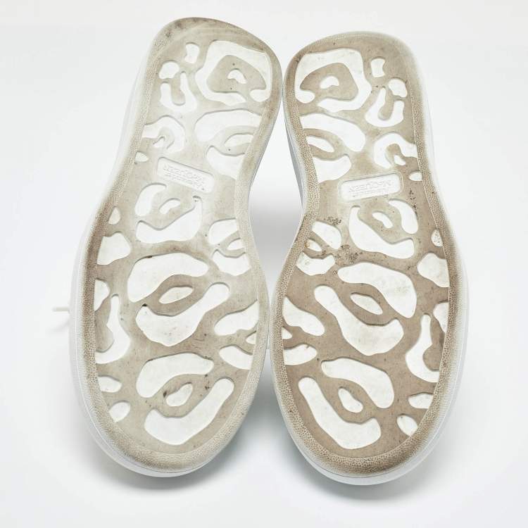 Pre Owned Alexander McQueen White Leather Oversized Lace Up Sneakers Size 44