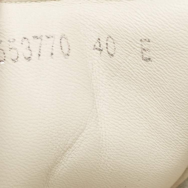 Pre Owned Alexander McQueen White/Red Leather and Suede Oversized Sneakers Size 40
